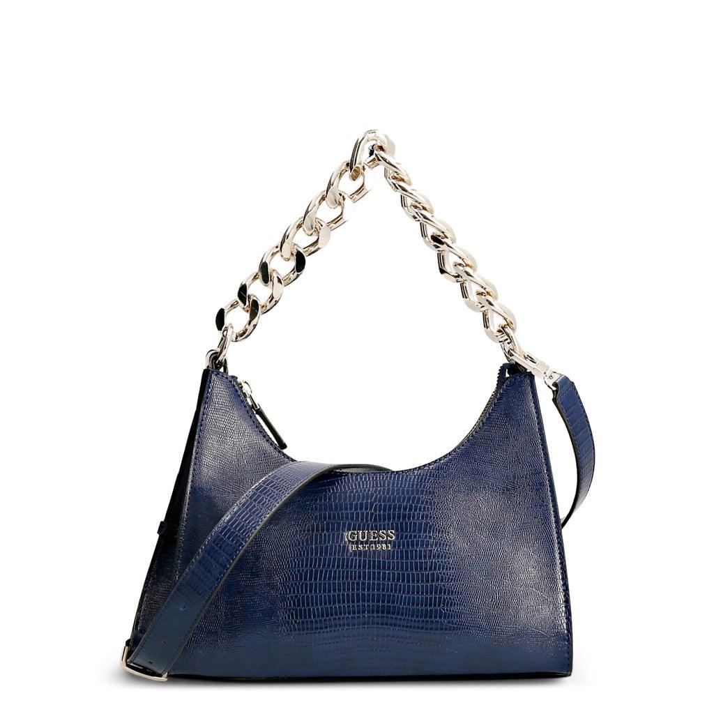 Tullia Croc Print Hobo Bag in Blue