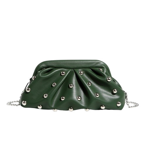 New Pleated Dumpling Bag Rivet Chain Shoulder Messenger Bag