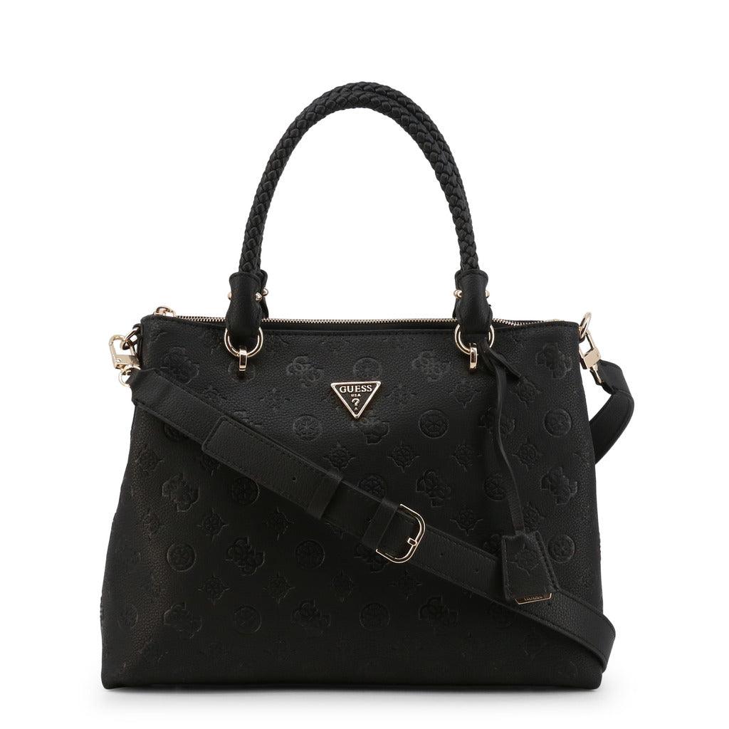 Helaina Logo Embossed Satchel Black