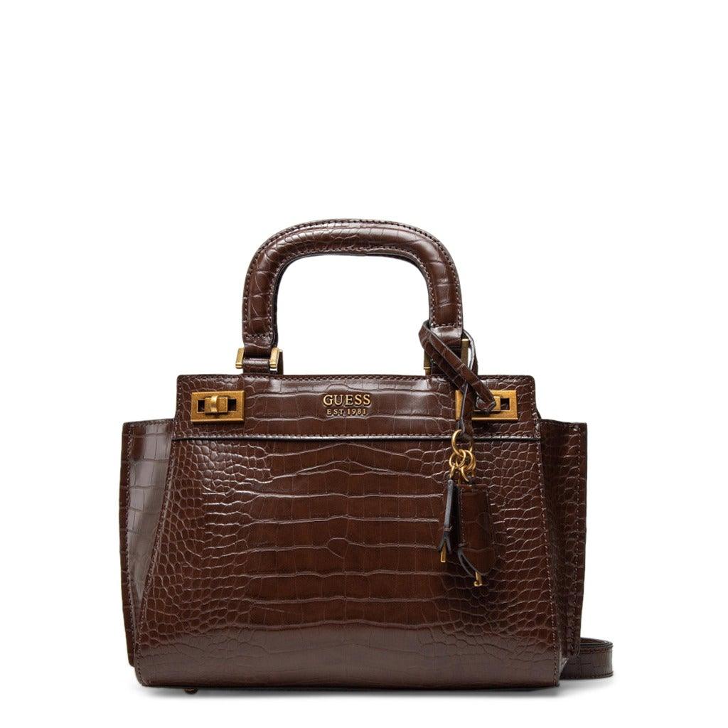 Katey Croc Print Mini Handbag in Brown