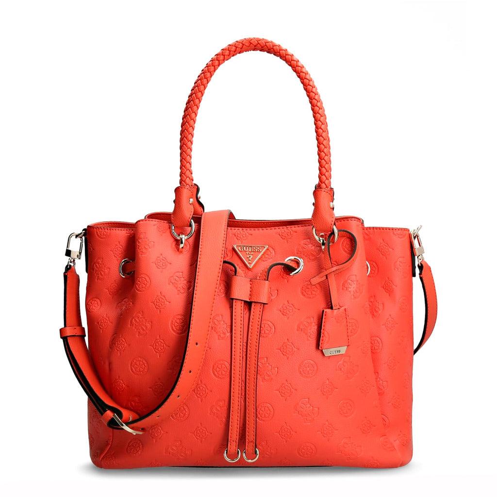 Helaina Logo Embossed Orange Shoulder Bag