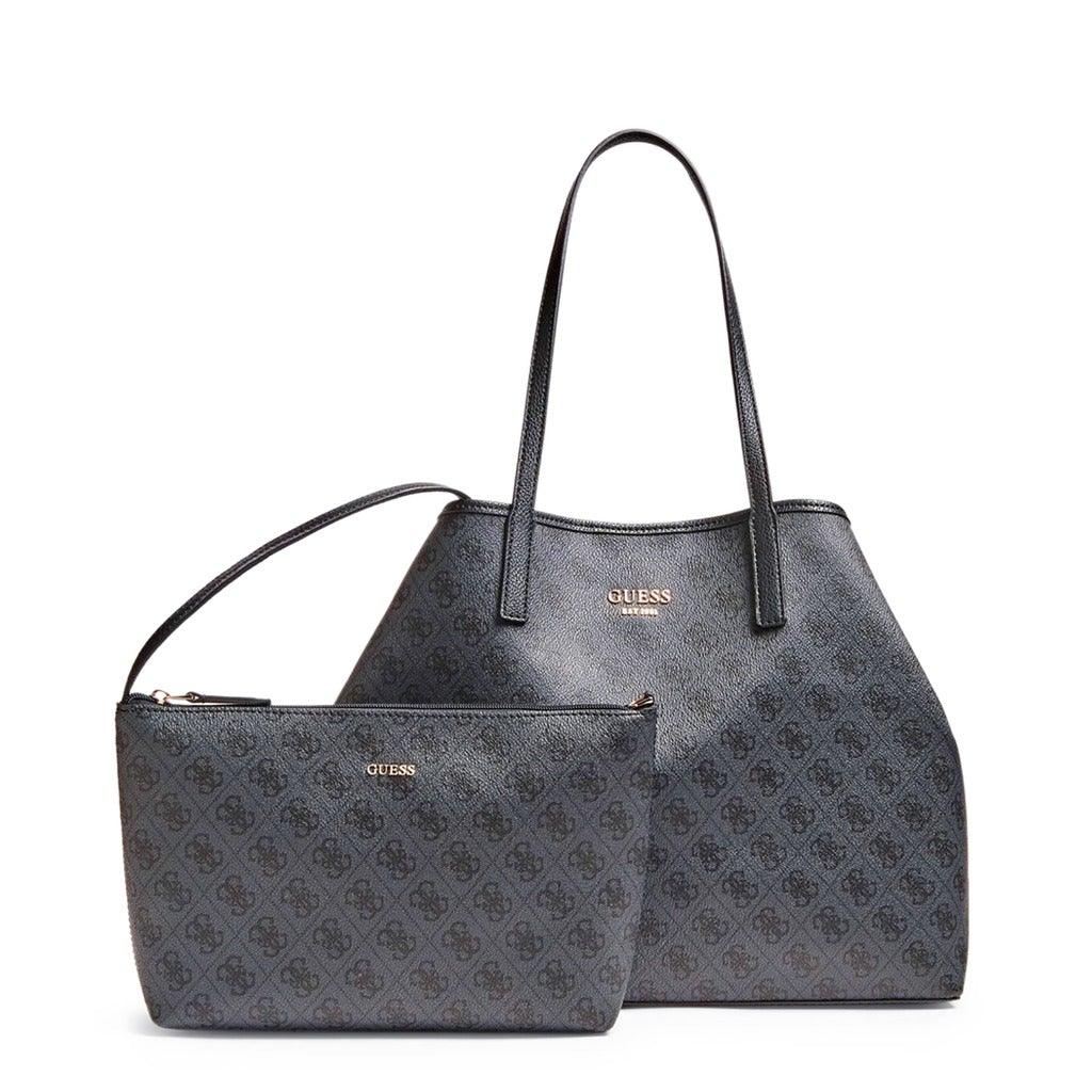 Vikky Logo Print Pochette Shopping Bag In Black