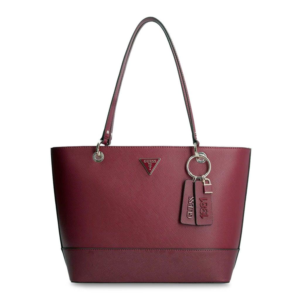 Burgundy Noelle Logo Charm Shopper