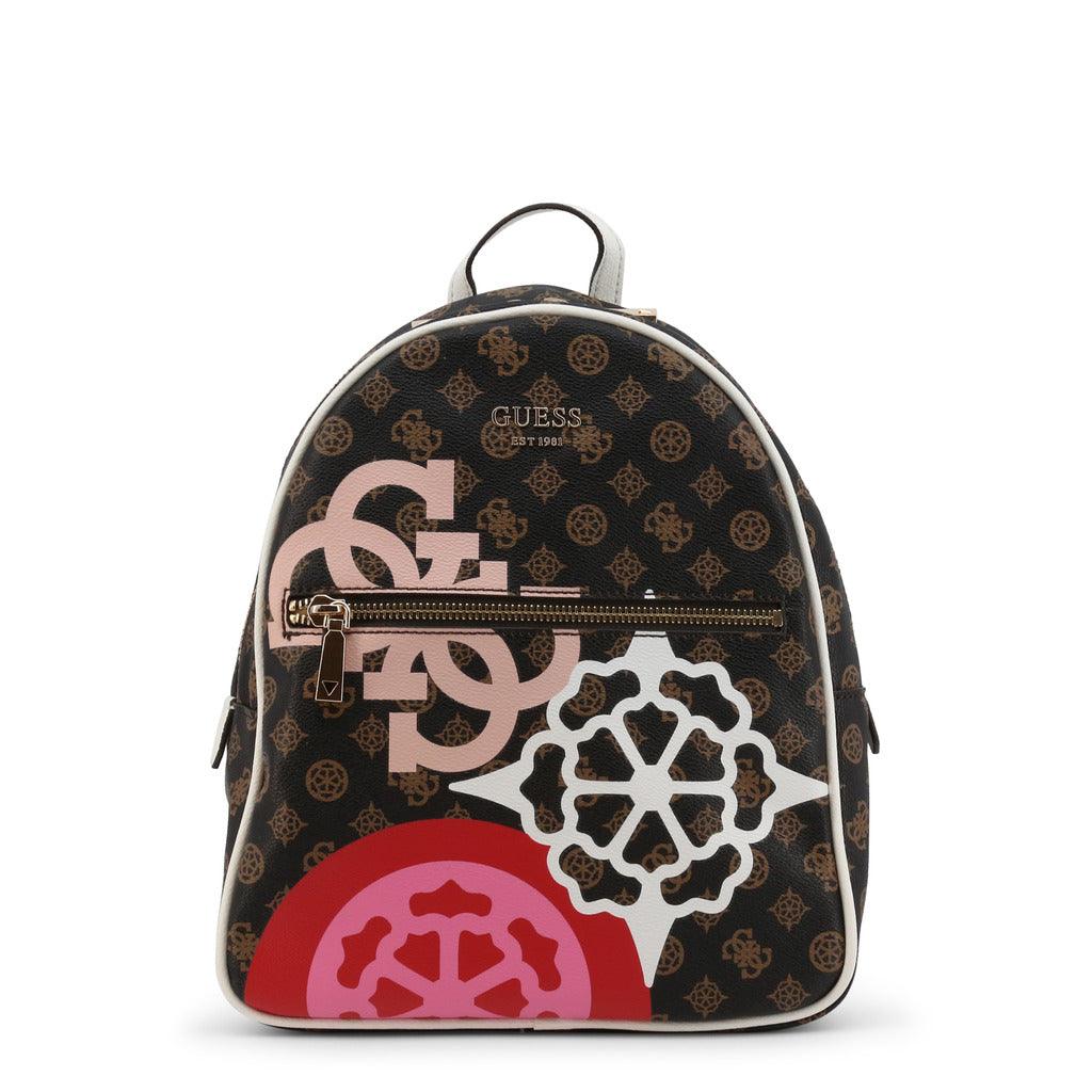 Vikky 4G and Peony Logo Print All Over Backpack Brown