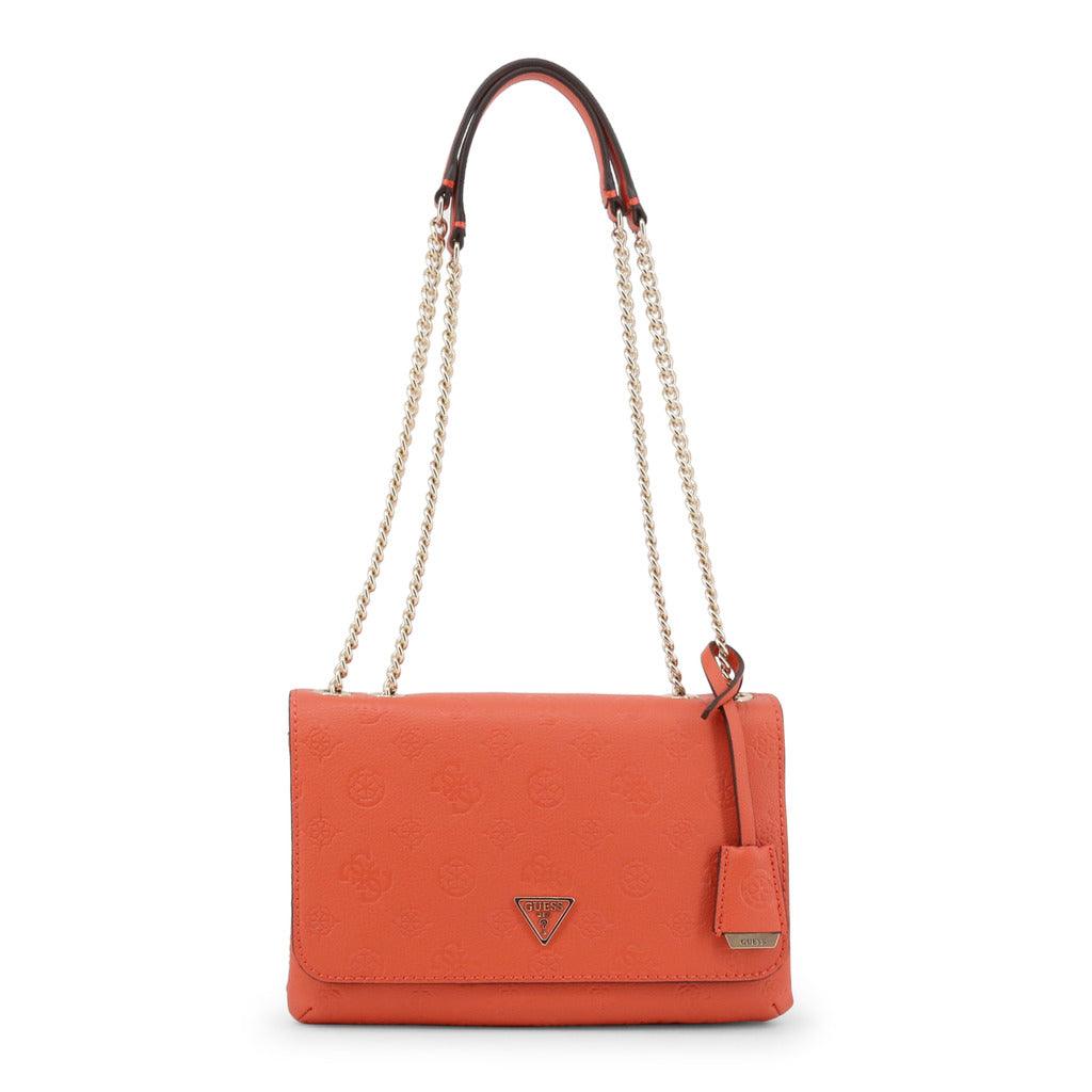 Helaina Logo Embossed Chain Shoulder Bag Orange