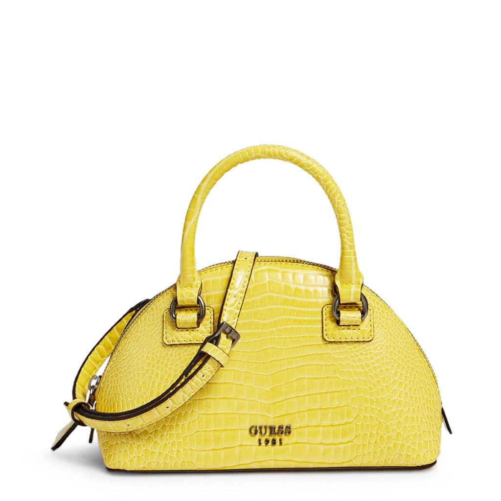 Shilah Croc Print Handbag in Yellow