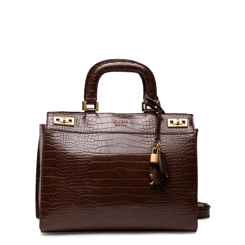 Katy Croc Print Handbag in Brown